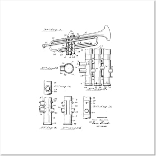 Musical Instrument vintage Patent Drawing Posters and Art